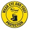 Signmission Wear Eye And Foot Protection 16in Non-Slip Floor Marker, 16" x 16", FD-C-16-99875 FD-C-16-99875 - alternate 1